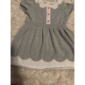 Gymboree Cozy Valentine Line Gray Short Sleeve Sweater Dress 18-24M